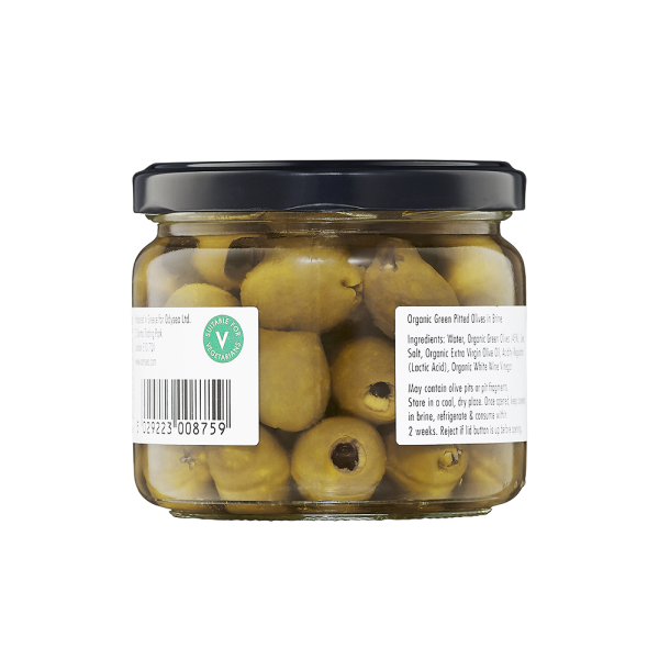 organic green olives small jar back