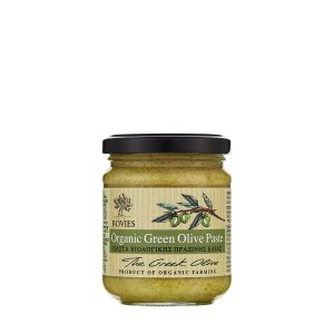 rovies organic green olive paste jar front