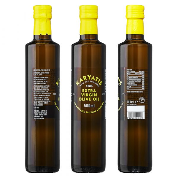 Karyatis 500ml Extra Virgin Olive Oil Side views