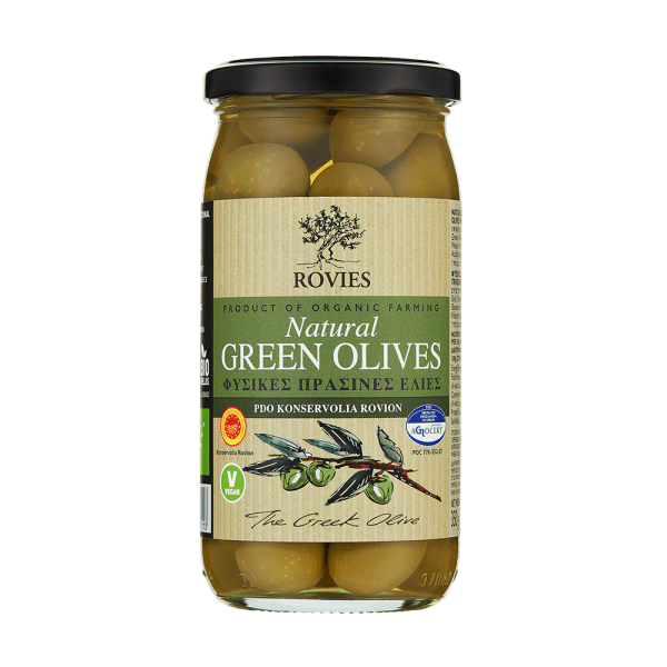 rovies green olives jar front