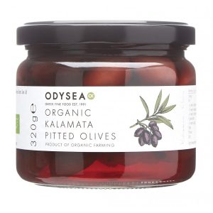 organic-black-kalamata olives front jar