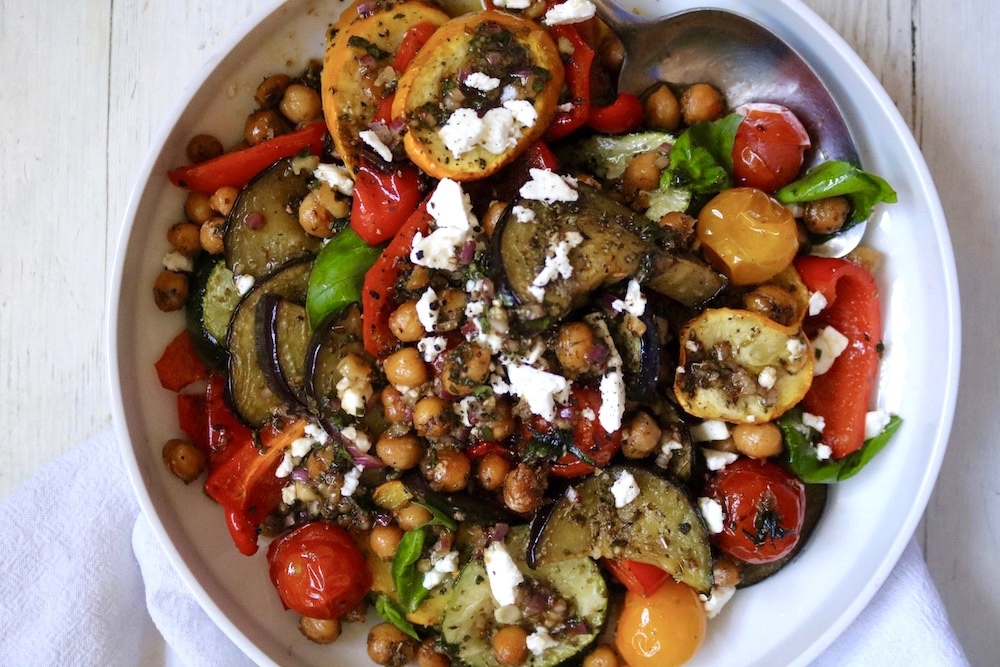 chickpea feta salad balsami honey walnut dressing recipe picture