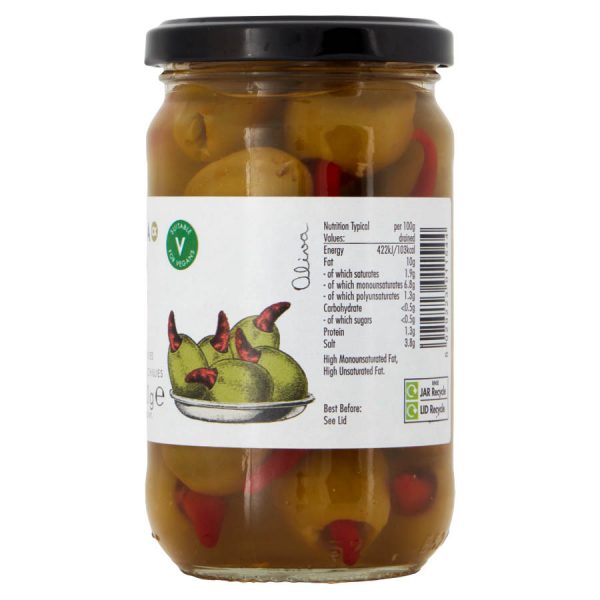 Piri Piri Stuffed Olives Right Label