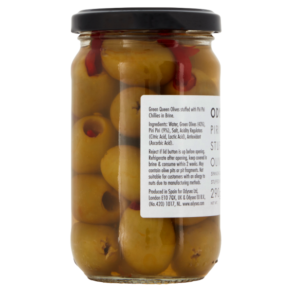 Piri Piri Stuffed Olives Left Label