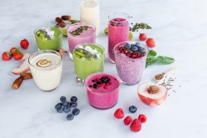 Kefir, Yoghurt and Greek Honey Breakfast Smoothies