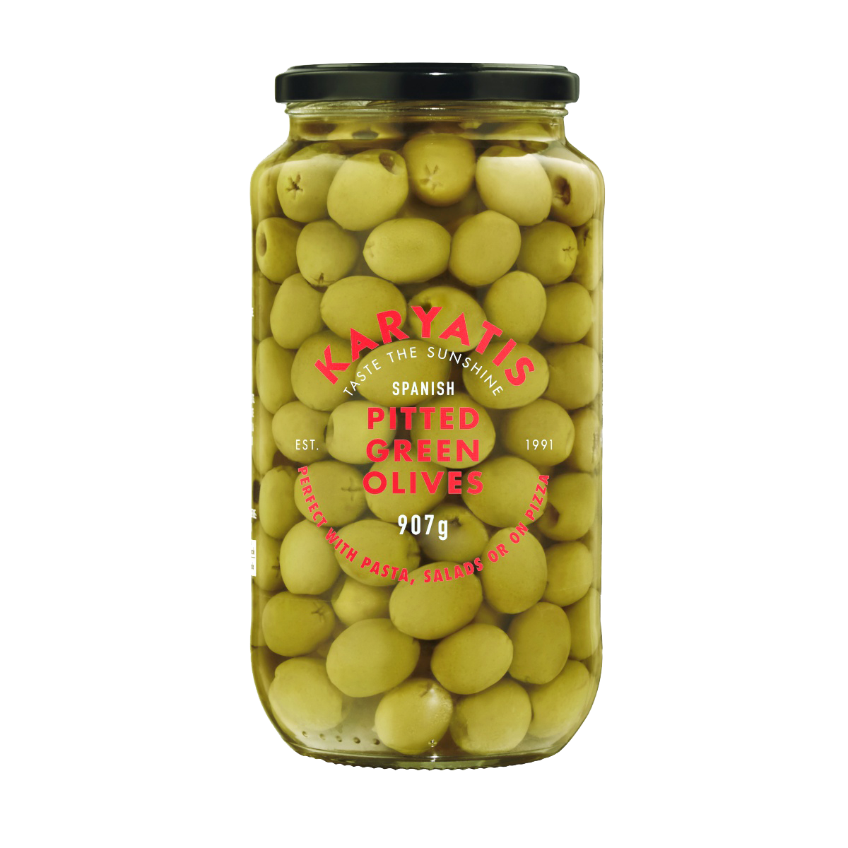 Karyatis Pitted Green Olives (907g)