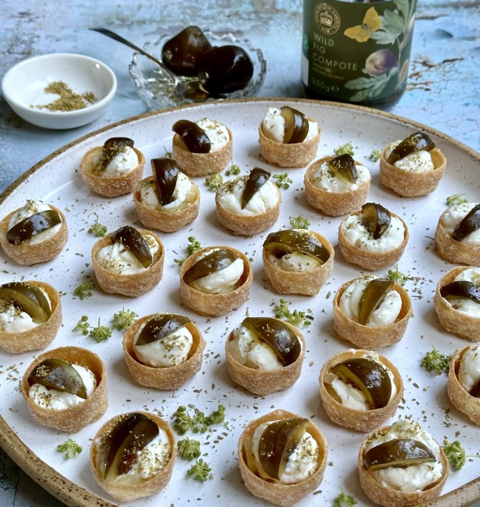Feta & yoghurt spread pickled fennel and wild fig compote canapes
